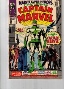 Marvel Super-Heroes #12 (1967)VG+ 1st Silver-Age Captain Marvel Affordable-Grade