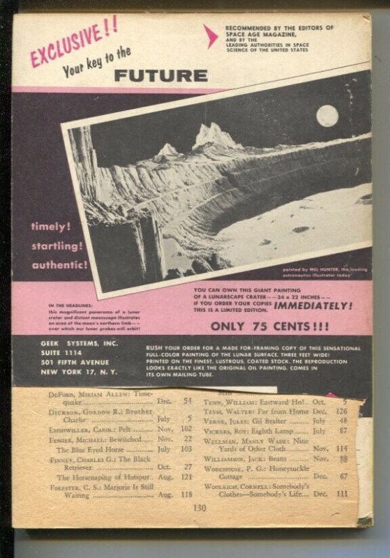 Magazine of Fantasy & Science Fiction 12/1958-Mercury-EMSH horror cover-Asimo...