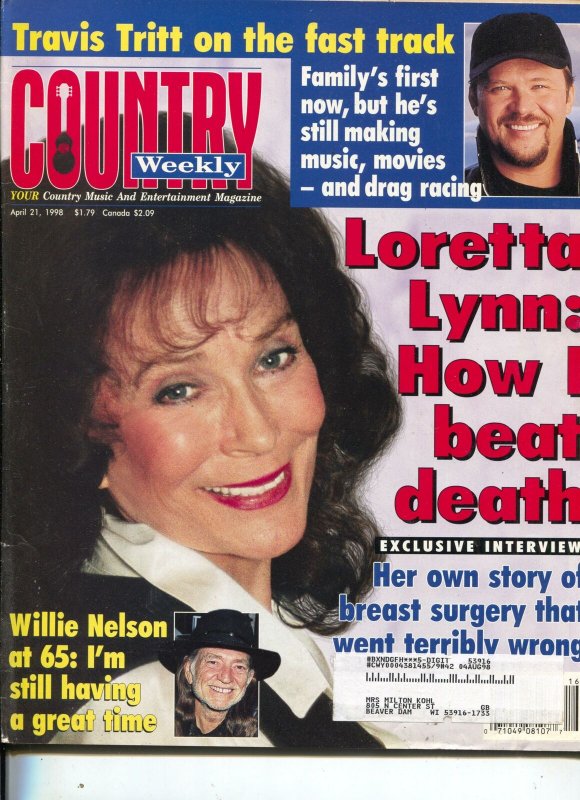 Country Weekly-Loretta Lynn-Willie Nelson-Travis Tritt-April-1998