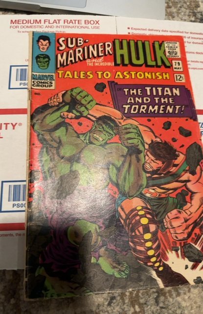 Tales to Astonish #79 (1966)hulk vs Hercules Small 1 in lower spine slpit