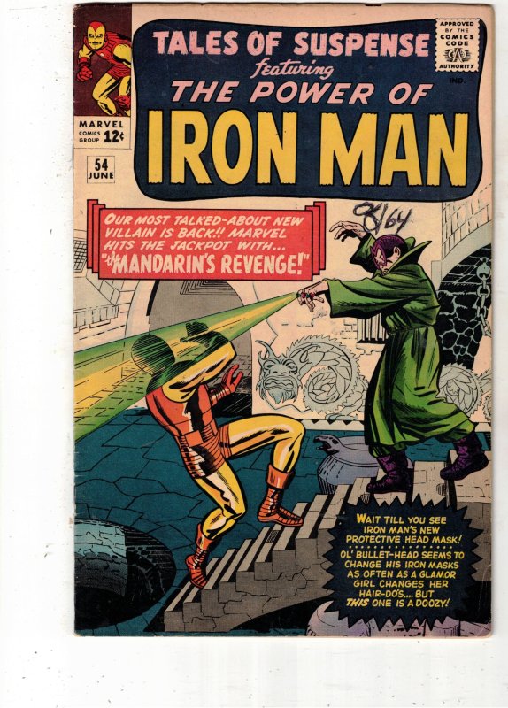 Tales of Suspense #54 (1964) FN/VF 2nd app Mandarin Mid-High-Grade BEANTOWN CERT