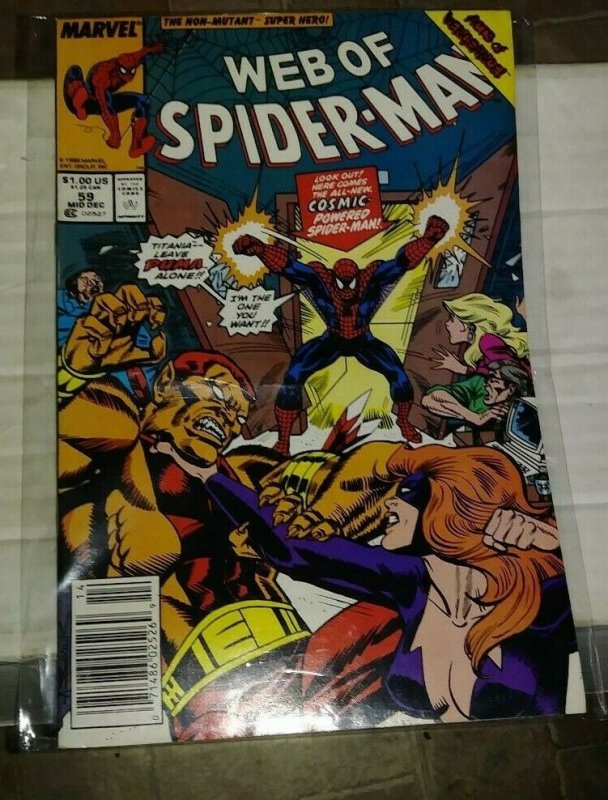 Web of spider-man # 59 1989 marvel  -cosmic spiderman +acts of vengeance