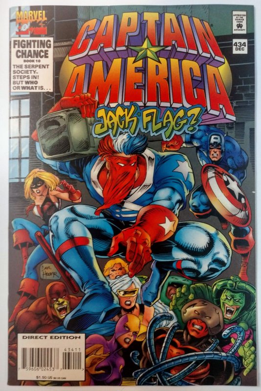 Captain America #434 (8.0, 1994) 1st App and Origin of Kack Flag