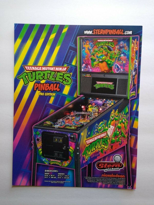 Teenage Mutant Ninja Turtles Pro Edition Pinball FLYER Artwork Game Sheet TNMT 
