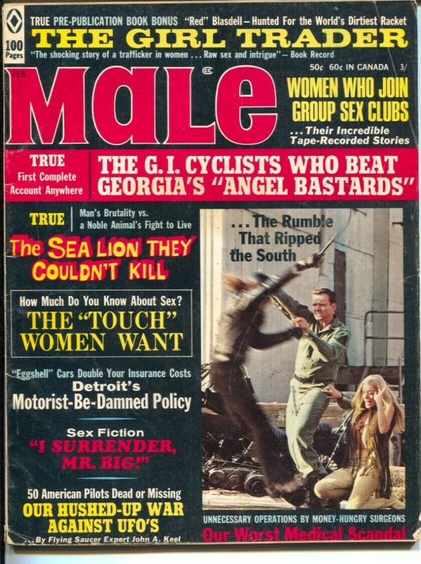 Male 2/1971-Atlas-UFO's--Gil Cohen-Samson Pollen-pulp thrills-cheesecake-VG