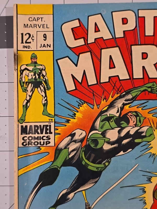 Marvel Comics Captain Marvel #9 January 1969 Between Hammer and Anvil