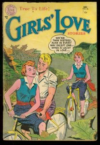 GIRLS LOVE STORIES #26 1953-DC ROMANCE-TWINS-BICYCLES VG