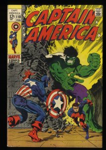 Captain America #110 VF- 7.5 Hulk Battle 1st Appearance Madame Hydra/Viper!