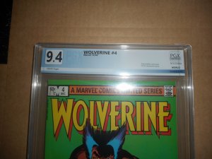 WOLVERINE LIMITED SERIES # 4 BEAUTIFUL CLASSIC FRANK MILLER COVER & ART PGX 9.4