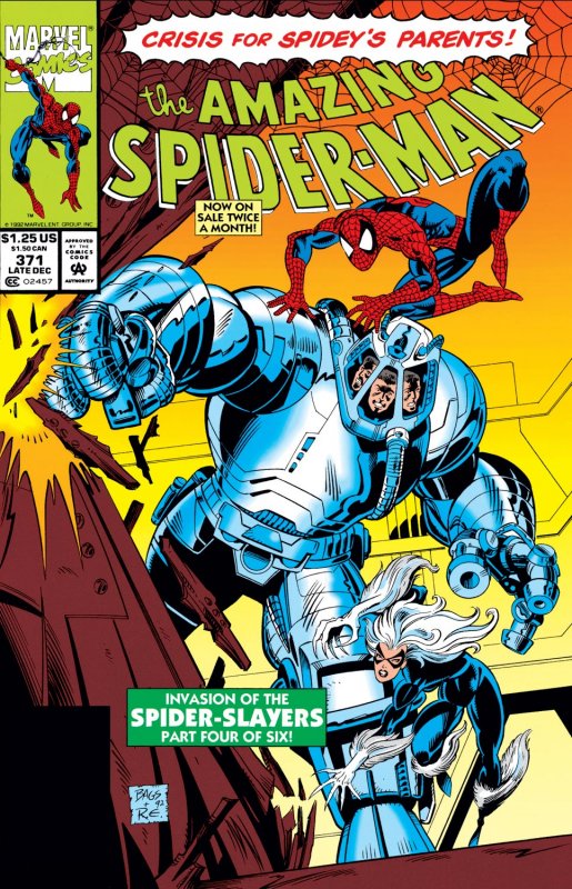 AMAZING SPIDER-MAN #371 (1992) AL MILGROM | DIRECT EDITION | SPIDER SLAYERS 4