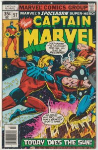 Captain Marvel #57 (Jul 1978, Marvel), VG condition (4.0), vs. Thor, Thanos app.