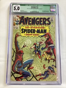 Avengers #11 - CGC 5.0 - Marvel - 1964 - Early Spider-Man! Kang app & pin-up!