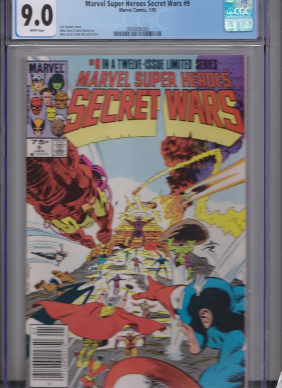 Marvel Super Heroes Secret Wars #9 CGC 9.0 WP (1985) NEWSSTAND / KEY / NEW SLAB