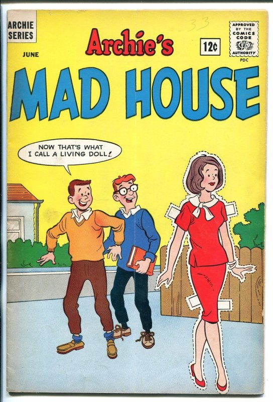 ARCHIE'S MAD HOUSE #33 1964-PAPER DOLL COVER SABRINA-CAPTAIN SPROCKET-vg