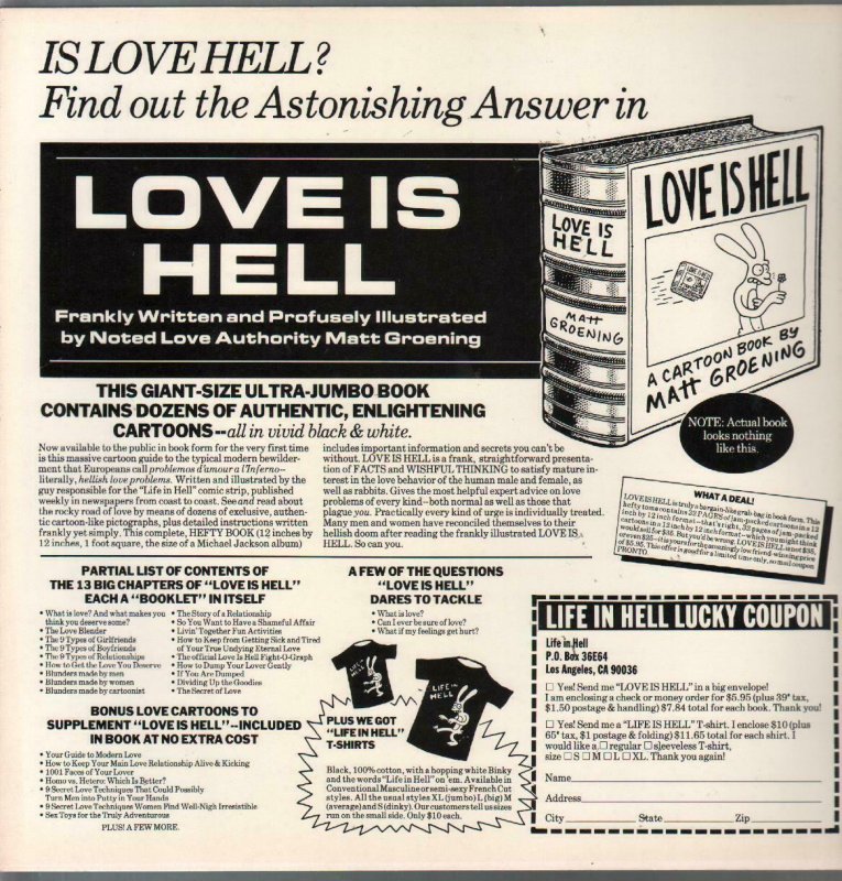 Love Is Hell 1984-Matt Groening-1st edition-cartoon book-