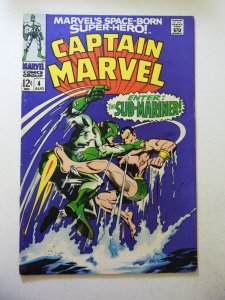 Captain Marvel #4 (1968) VG+ Condition cf detached at 1 staple