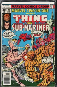 Marvel Two-in-One #28 (1977) Namor the Sub-Mariner