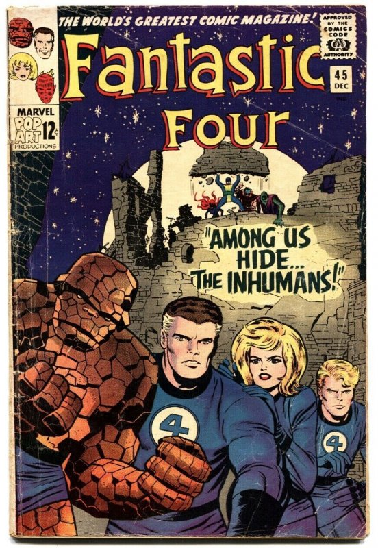 FANTASTIC FOUR #45 1965--FIRST INHUMANS-HOT ISSUE-SILVER-AGE!!