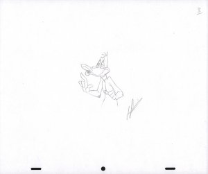 Daffy Duck Animation Pencil Art - 3 - Smug - Pursed Lips