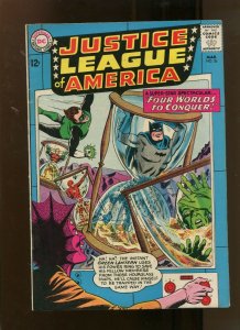 JUSTICE LEAGUE #26 (7.0) FOUR WORLDS TO CONQUER! 1964