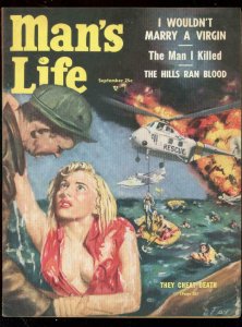 MANS LIFE-SEPT 1954-SPICY GOOD GIRL ART COVER-COMMIES FN