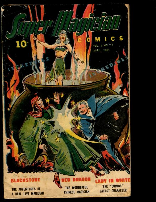 Super Magician Comics Vol. # 3 # 12 VG 1945 Golden Age Comic Book Voodoo NE3