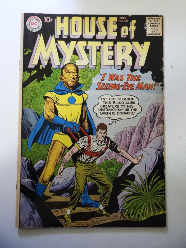 House of Mystery #104 (1960) VG+ Condition cover detached at 1 staple