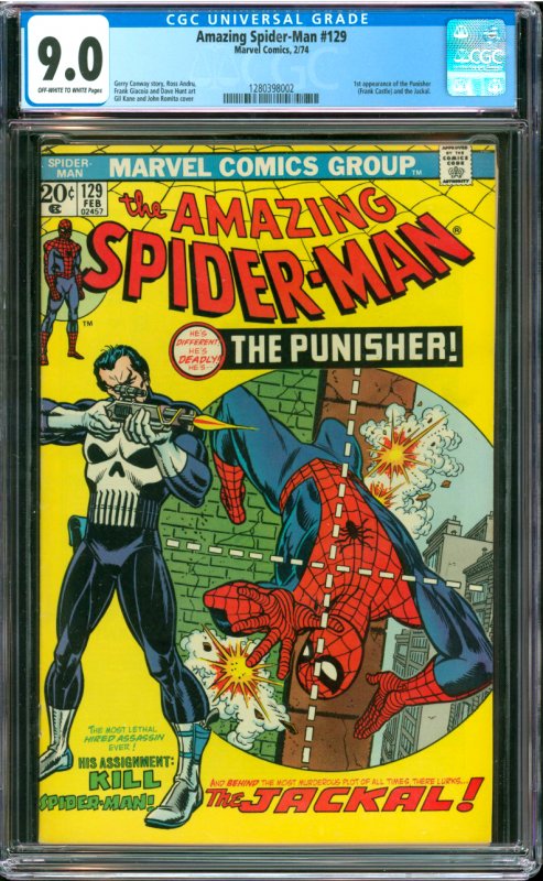 The Amazing Spider-Man #129 CGC Graded 9.0 1st appearance of the Punisher (Fr...