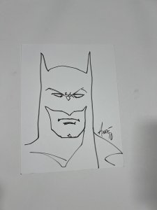 Ande Parks Original Art Sketch Batman Inks 8.5x11 Cardstock