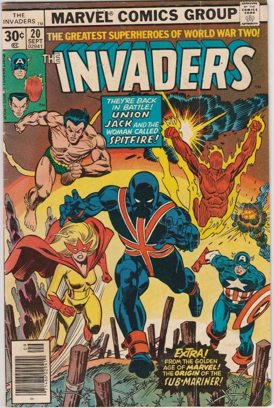 4 The Invaders Marvel Comic Books # 18 19 20 21 Captain America Human Torch AH9