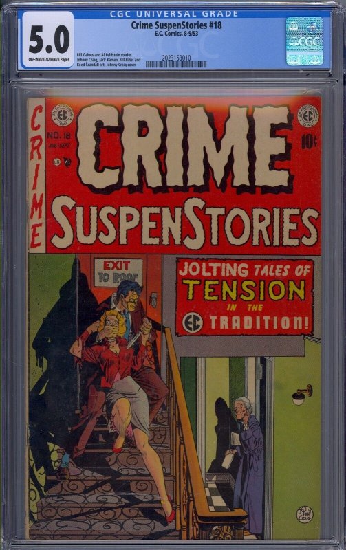 CRIME SUSPENSTORIES #18 CGC 5.0 JOHNNY CRAIG