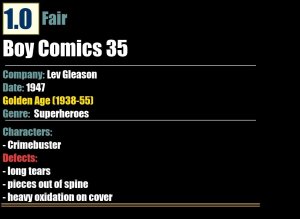 Boy Comics 35 (1947) FR 1.0 Golden Age Lev Gleason