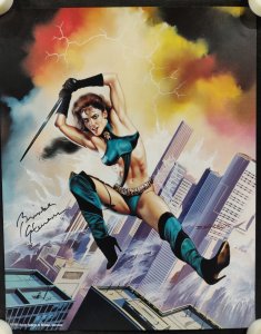 1995 Brinke of Destruction #1 Cover - 16 x 20 Art Print Signed by Brinke Stevens