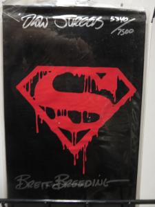 SUPERMAN #75 SEALED BLACK BAG DEATH SIGNED BY JURGENS AND BREEDING TWICE