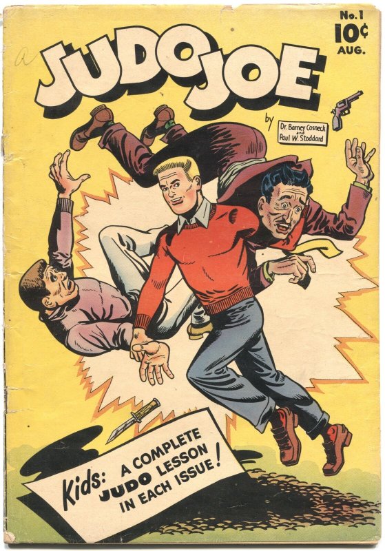 JUDO JOE #1-1953--FIRST ISSUE-ATOMIC BOMB EXPLOSION PANEL-MAN IN DRAG