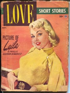 PULP:  Love Short Stories 11/1952-Popular-spicy pulp stories-pin-up style cov...