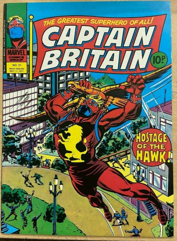 CAPTAIN BRITAIN #31 (5/1977,Marvel UK) VF-NM,  England's #1 superhero!  