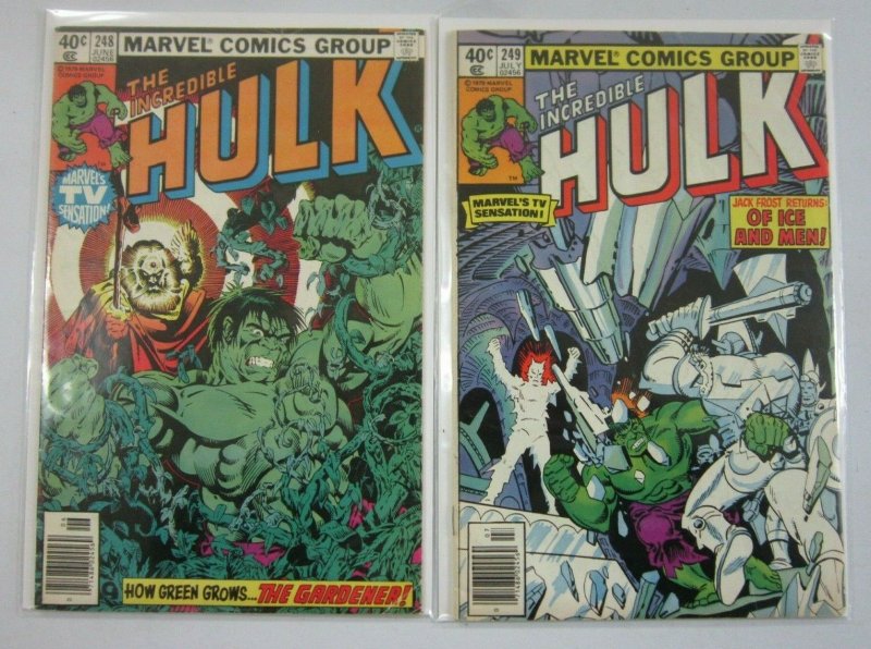 Hulk comic lot from #201-249 42 different books average 4.0 VG (1976-80)