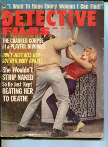 DETECTIVE FILES-JAN 1966-SPICY-MURDER-KIDNAP-ROBERRY-DISMEMBERMENT-fair FR/G