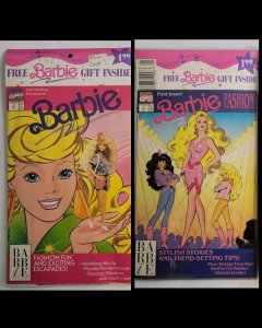 Barbie #1 + Barbie Fashion #1 NM SEALED PACK (Marvel 1991) Set of 2 w Free Gifts 