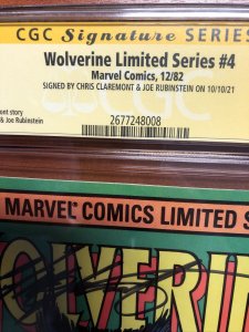Wolverine Limited Series  (1982) # 4 (CGC 9.6 WP SS) Signed By C.C & J.R CPV