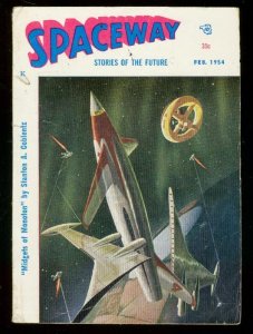 SPACEWAY FEB 1954-L RON HUBBARD-FORREST J ACKERMAN S F VG