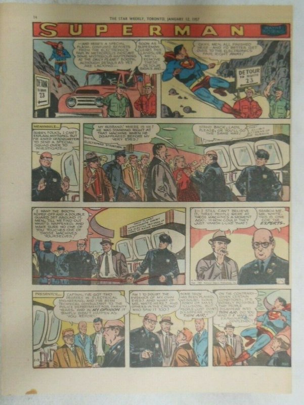 Superman Sunday Page #898 by Wayne Boring from 1/13/1957 Size ~11 x 15 inches