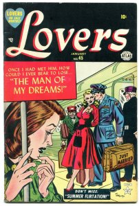 Lovers #45 1952-Atlas Romance- Hartley cover- Man of My Dreams FN+