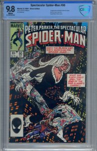 SPECTACULAR SPIDER-MAN #90 CBCS 9.8 1ST BLACK COSTUME WHITE PAGES NOT CGC 069
