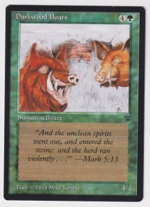 MAGIC THE GATHERING LEGENDS - Durkwood Boars (1994). Mint 9.9. A beautiful card!