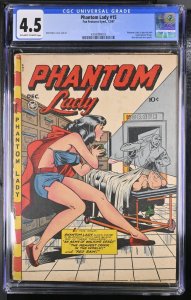 Phantom Lady #15 CGC 4.5 Fox 1947 Golden Age Matt Baker Classic Good Girl Art