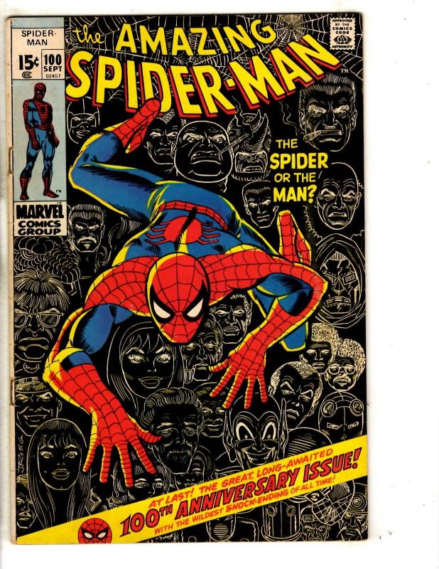 Amazing Spider-Man # 100 FN Marvel Comic Book Green Goblin Vulture Stan Lee JG9