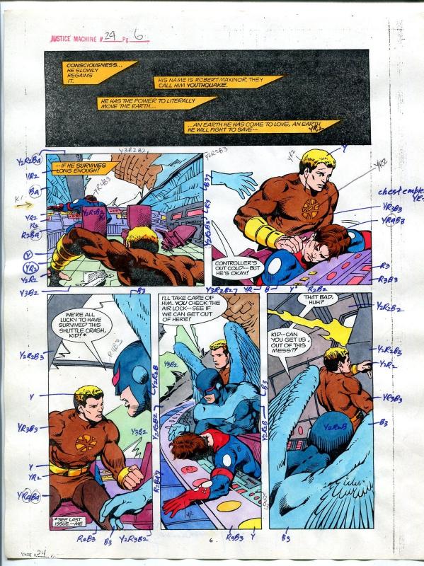 Justice Machine #24 Page #6 1988 Original Color Guide