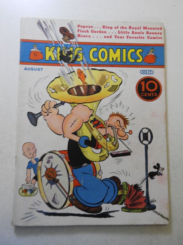 King Comics #17 (1937) VG+ Condition moisture stains, rust on bottom staple